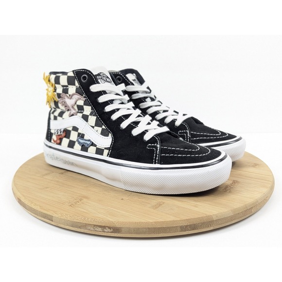 Vans x Skateistan Skate Sk8-Hi Checkerboard Sneakers Shoes Size 6.5 Mens Patches - Picture 1 of 13